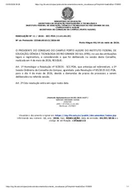Resolução 011/2026