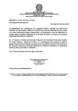 Resolução 012/2026