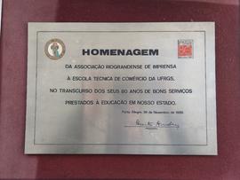 Homenagem  da Associação Riograndense de Imprensa à Escola Técnica de Comércio/ UFRGS