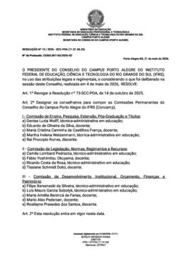 Resolução 015/2026