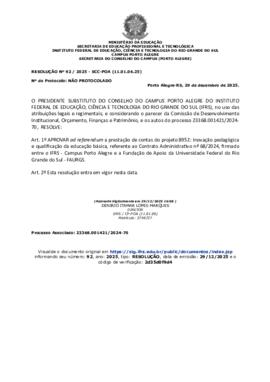 Resolução 092/2025 ad referendum